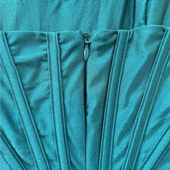 REVOLVE h:ours Miquela Mini Dress in Teal Corset Sweetheart Neckline NWT size s - Picture 9 of 12